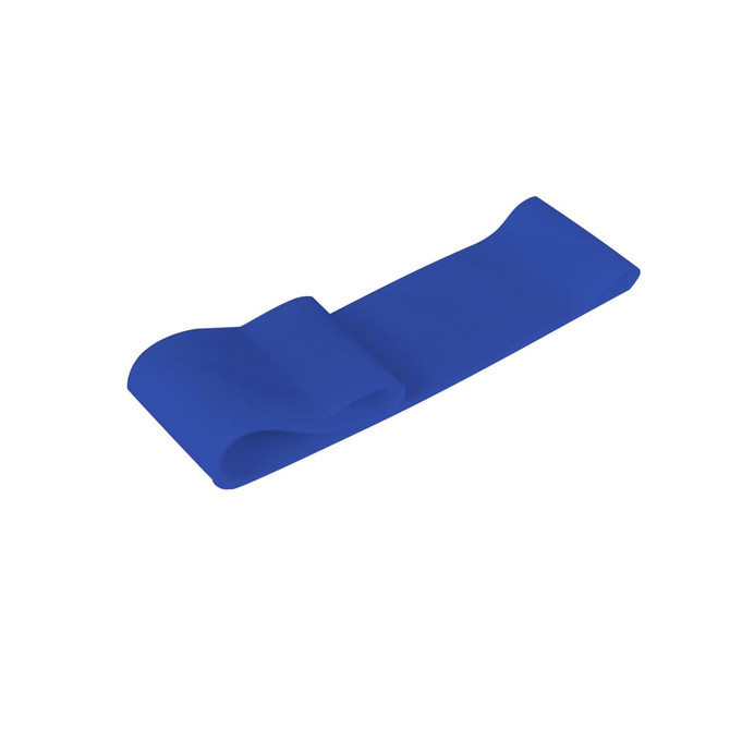 A blue Latex Fitness Resistance Band with a smooth texture, designed for exercise and physical training.