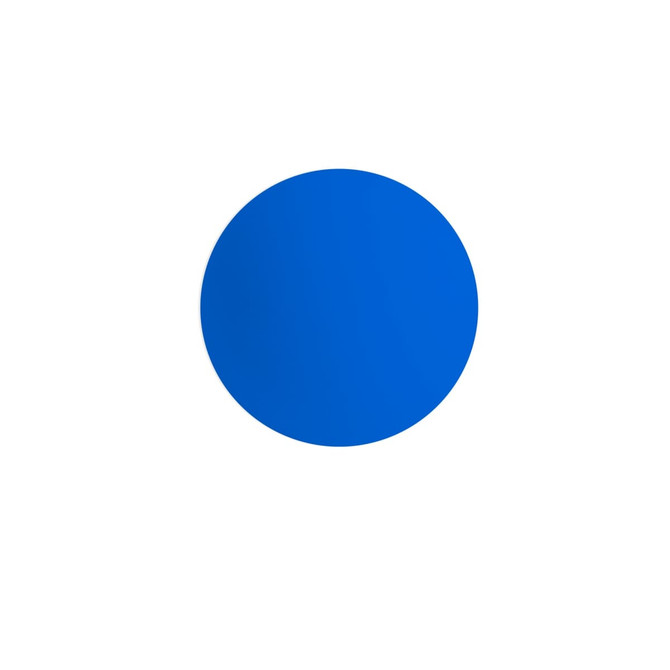 A blue lacrosse ball featuring a smooth surface and a logo.