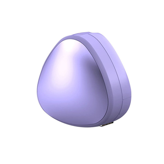 A purple 3-in-1 retractable portable charging cable with a compact design and a logo.
