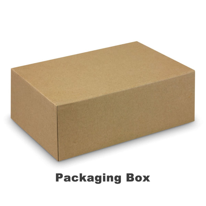 A brown cardboard packaging box with a smooth finish and a rectangular shape. It features no visible logos or branding.