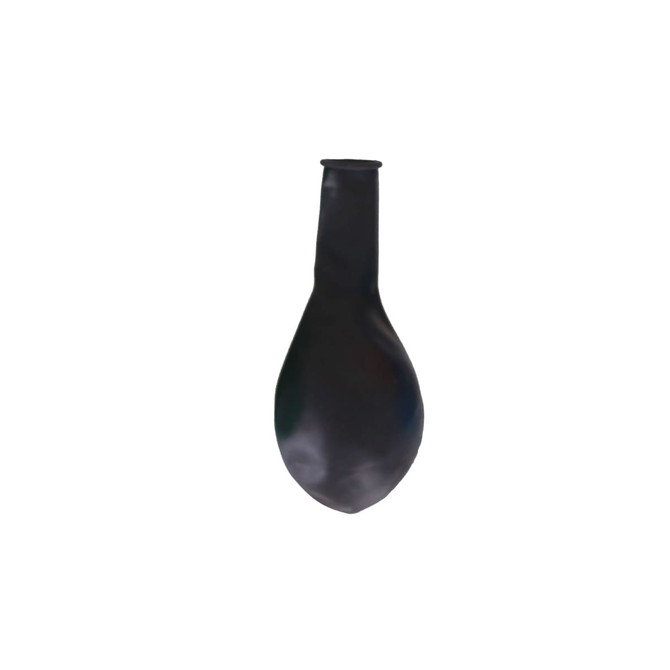 A black 30cm balloon, featuring a smooth surface and rounded shape. It has a fastening at the top.