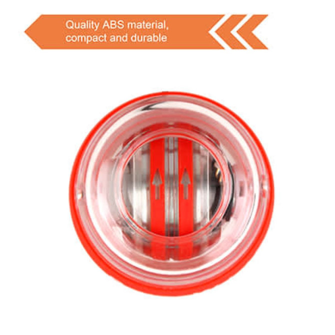 A red and transparent Powerful Wrist Ball made from quality ABS material, featuring an internal mechanism with two arrows.