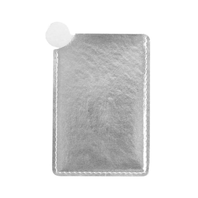 A stainless steel portable mirror in silver, featuring a rounded corner and a small attachment point. A stainless steel portable mirror in silver, featuring a rounded corner and a small attachment point.