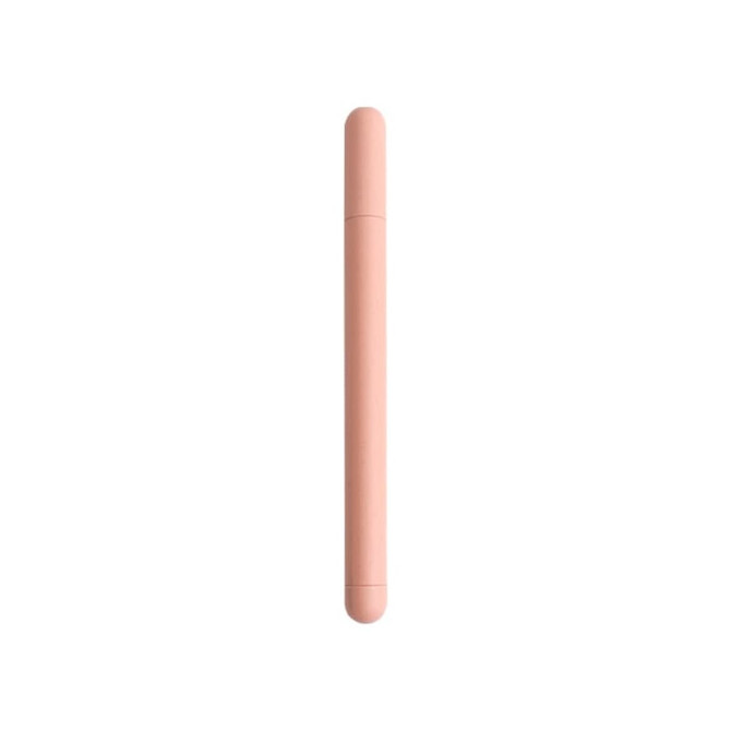 A pink ECO straw set with a slim design, featuring a cap for storage and a logo visible on the surface.