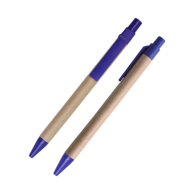 Kraft paper ball pens featuring a purple plastic cap and tip, with a simple design. Each pen has a branding logo. Kraft paper ball pens featuring a purple plastic cap and tip, with a simple design. Each pen has a branding logo.