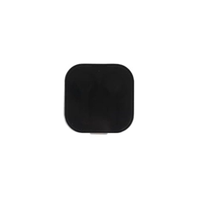 A square black charging case for True Wireless Earbuds, featuring a compact design and a logo on the front.