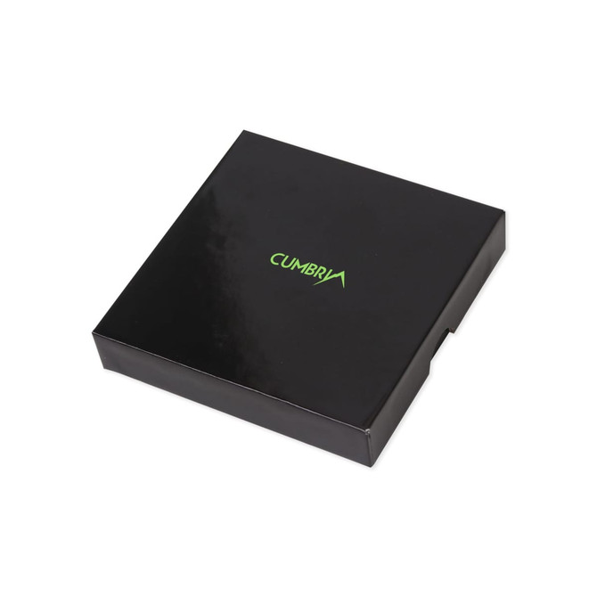 A black box featuring a logo, designed for packaging the RFID Promo Set.