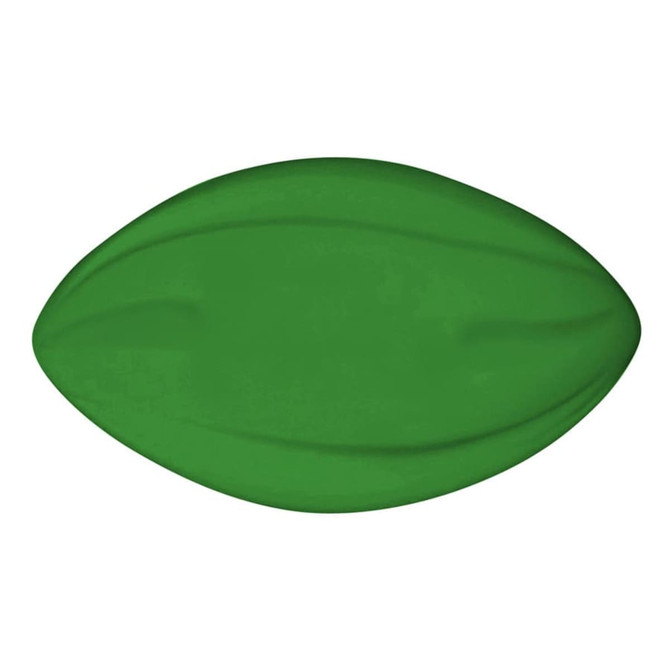 A green 135mm Spyro football with a smooth surface and a slight oval shape, featuring a logo on one side.