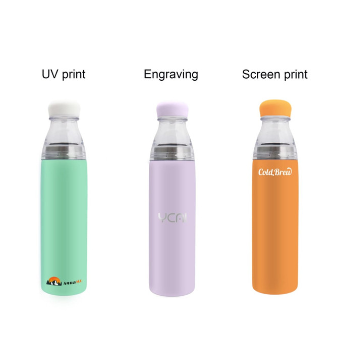 A drink bottle collection featuring a mint green, lavender, and orange stainless steel vacuum bottle with various finishes and a logo. A drink bottle collection featuring a mint green, lavender, and orange stainless steel vacuum bottle with various finishes and a logo.