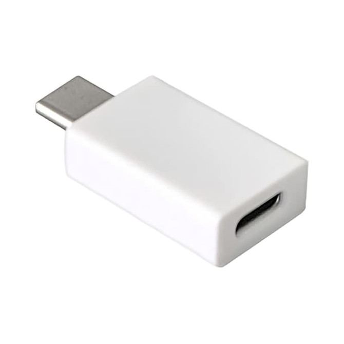 A white Type-C to Type-C data blocker with a metallic connector. It features a simple, rectangular design.