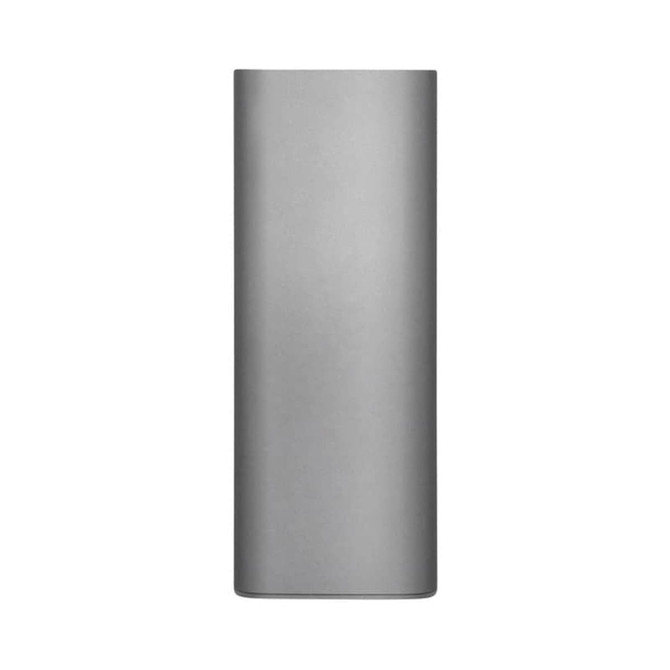 A silver precision tool kit with a sleek design, featuring a logo and a compact rectangular shape.
