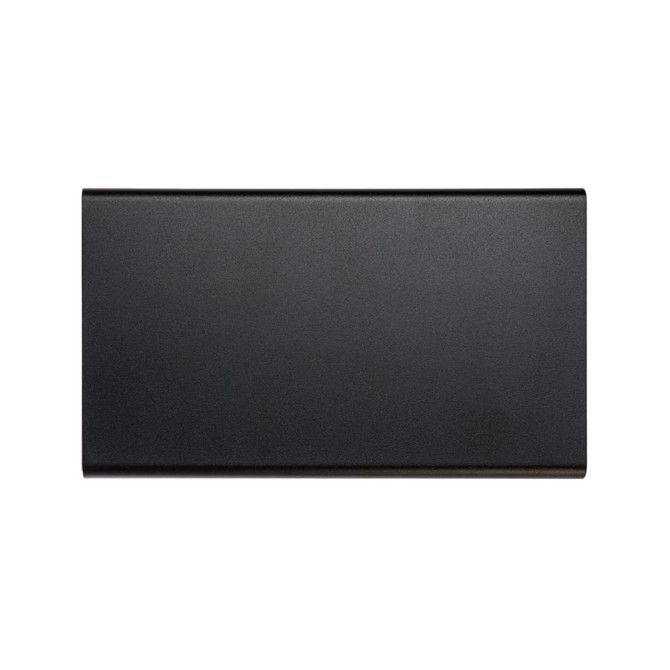 A black Ortega Power Bank, designed for charging devices on the go, featuring a sleek and modern design.