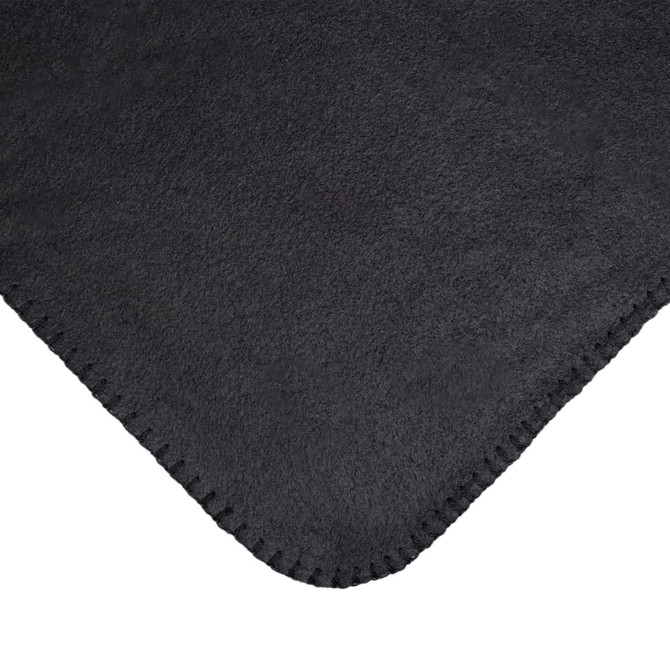 A soft, black Polar Blanket featuring a smooth texture and stitched edges.