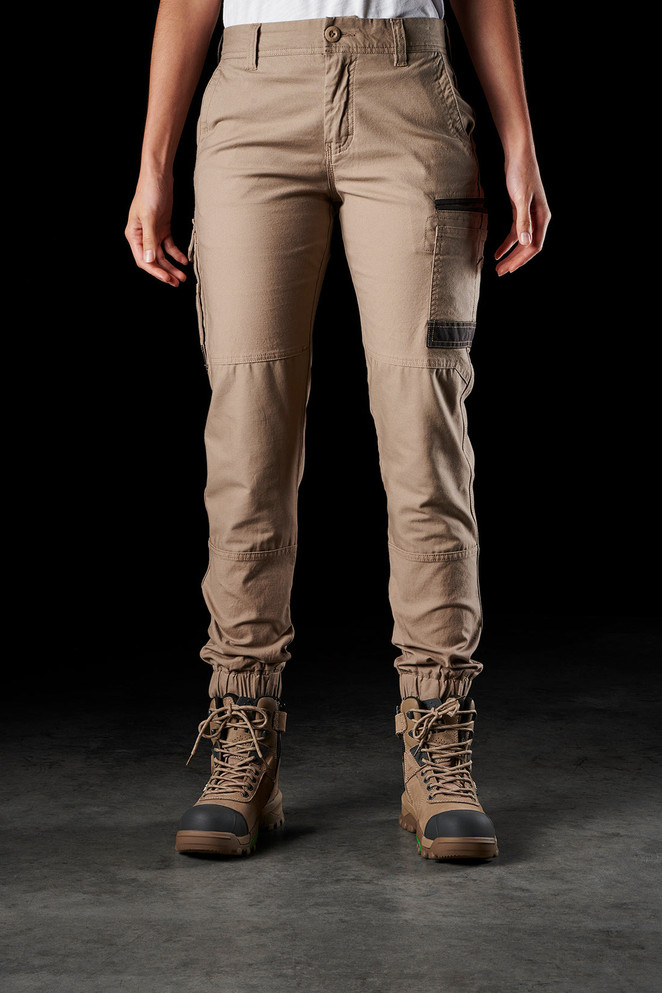 FXD STRETCH CUFFED PANTS LADIES SIZE 12 (78) KHAKI