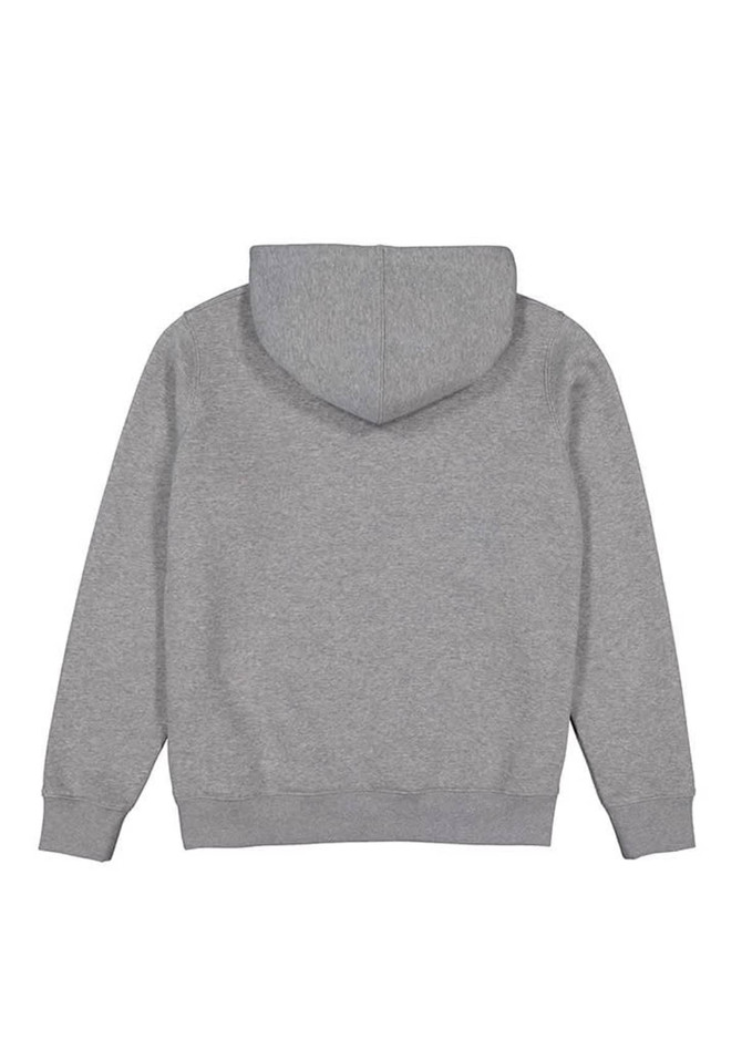 A grey women's everyday hoodie featuring a drawstring hood and a plain back design, with a logo present.