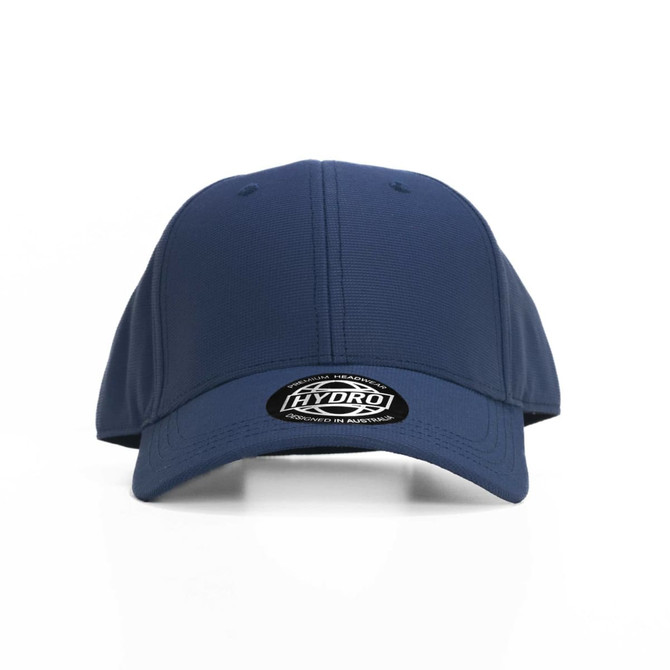 A blue cap featuring a logo on the front. Its design is simple and practical for headwear.