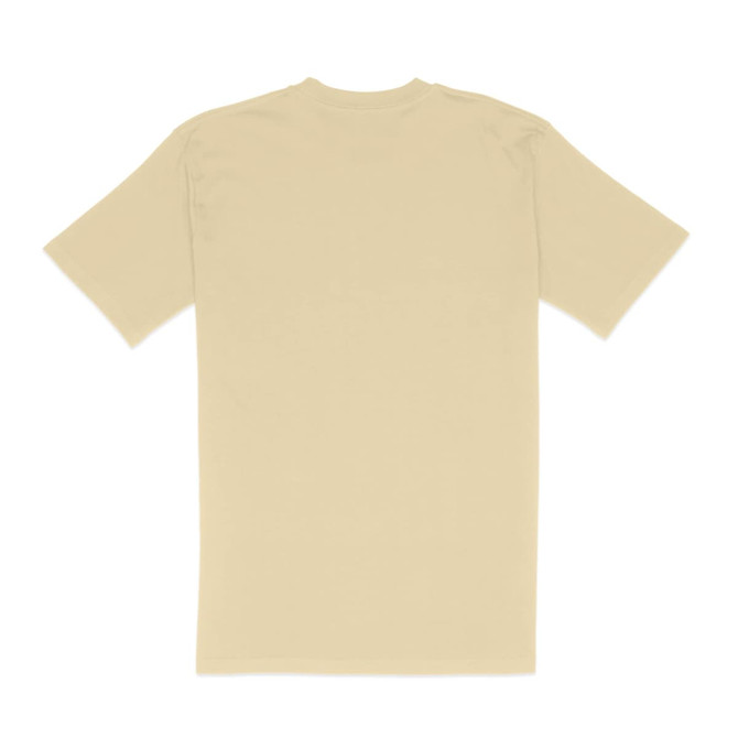A classic fit tee in a neutral beige colour, featuring short sleeves and a simple design.