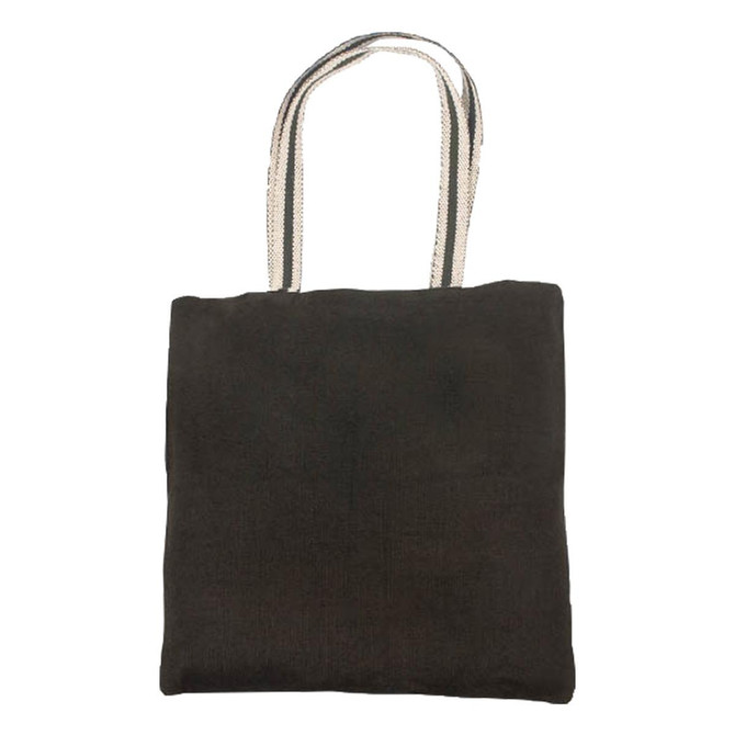 A dark green eco jute tote bag with light-coloured handles and a simple design.
