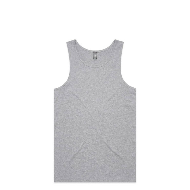 A grey singlet with a simple design and a branding logo on the label.