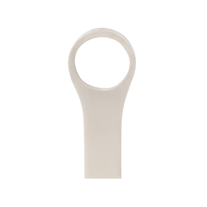 A white Active USB flash drive with a looped design, featuring a simple, minimalist structure and a logo.