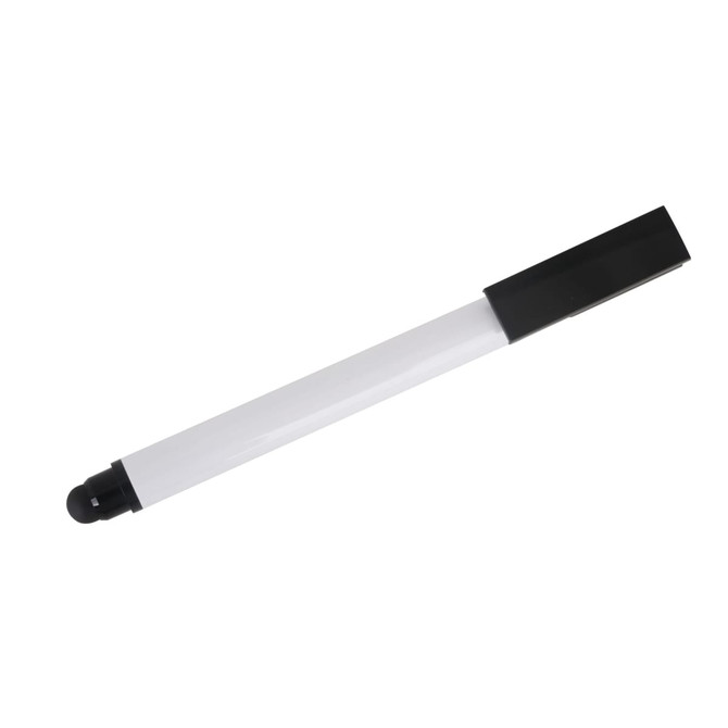 A black and clear stylus USB pen with a rounded tip, designed for use with touchscreens.