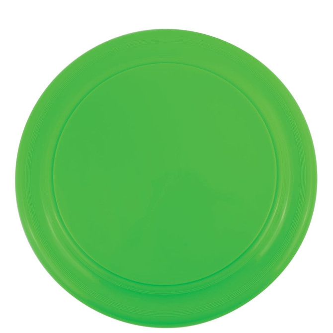 A green plastic frisbee.