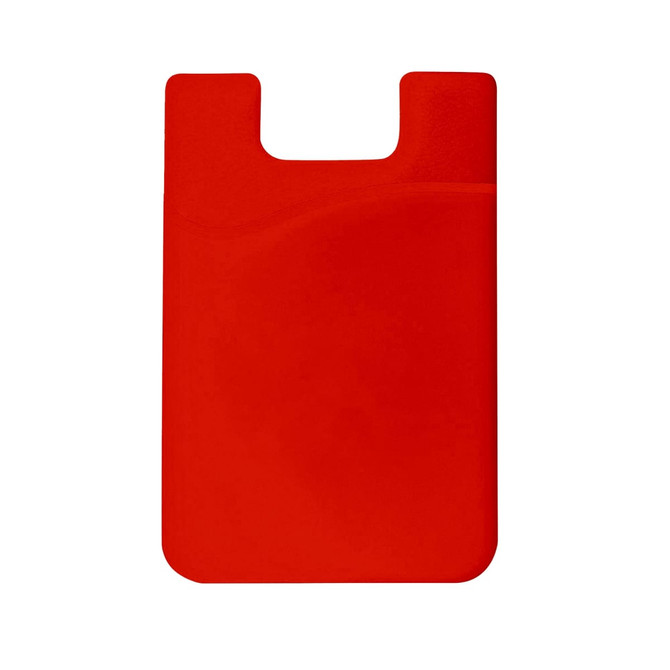A vibrant red Smart Wallet with a sleek design and a logo. Ideal for carrying cards securely.