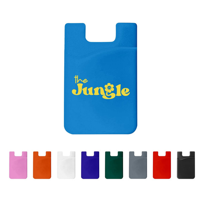 A blue Smart Wallet with a logo and multiple wallet colour options displayed below, including pink, orange, purple, and black.