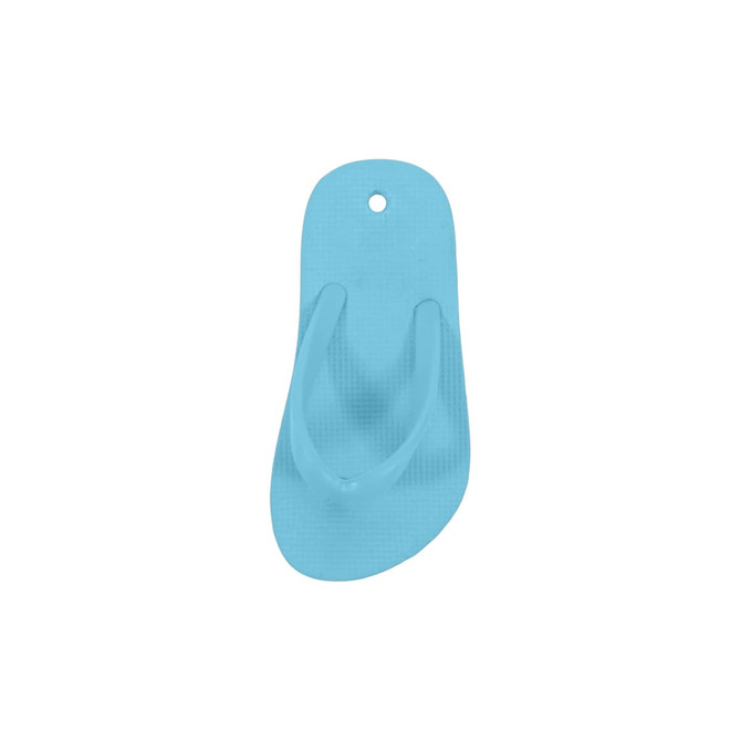 A light blue thong-shaped fridge magnet with a textured surface and a hanging hole at the top.