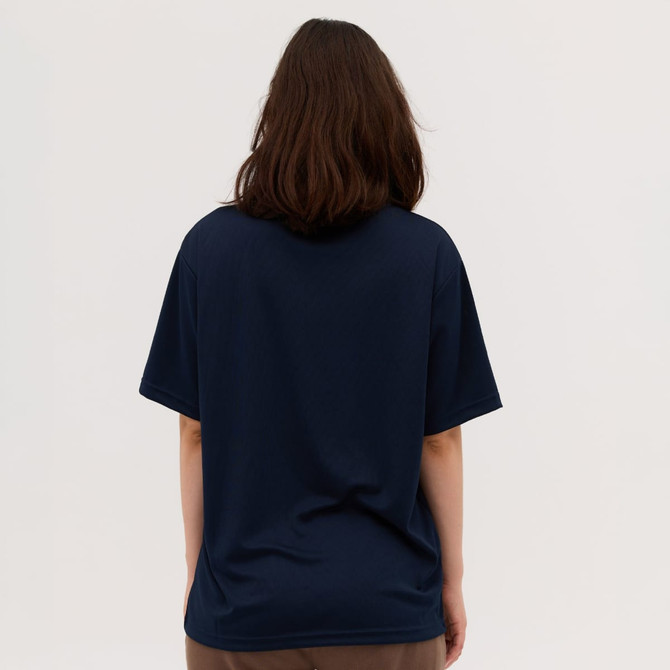 A navy blue Core Tee featuring a simple design and a relaxed fit, displayed from the back.
