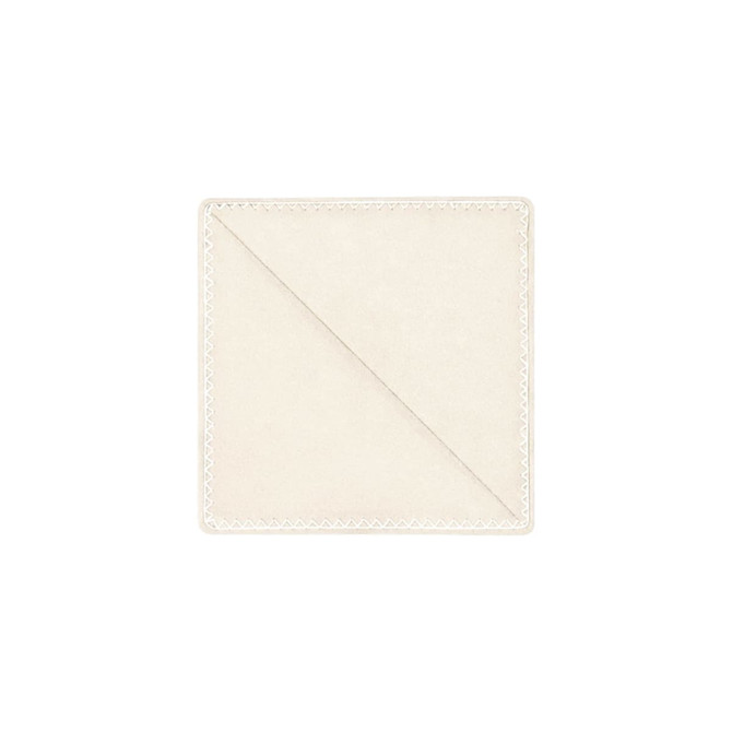 A cream-coloured PU bookmark with a stitched border design. It features a diagonal line across the surface.