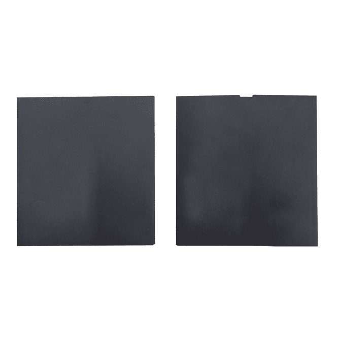 A black soft cover notebook and a matching pen pouch, both featuring a logo.