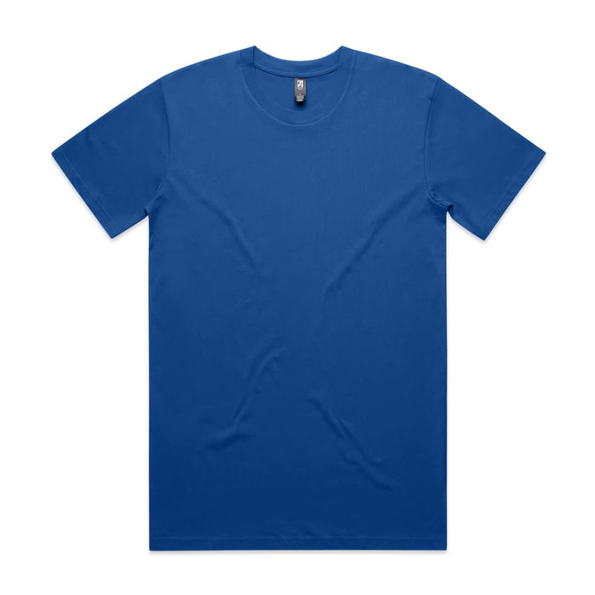 A blue classic tee t-shirt with short sleeves and a round neck. It features a logo at the neckline.