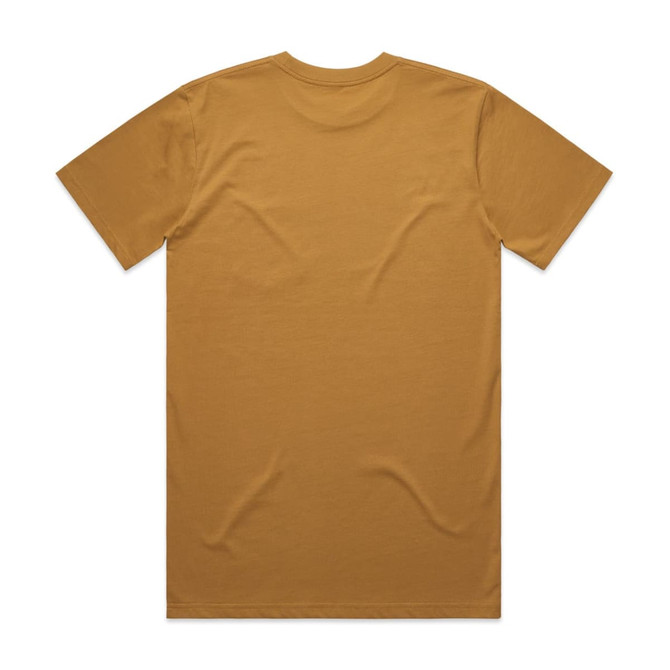 A mustard yellow Classic Pocket Tee, featuring a plain back design and short sleeves. It includes a logo on the front.