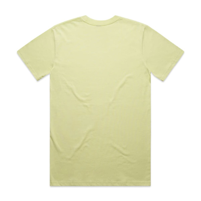 A light yellow Classic Tee featuring a simple design and a brand logo on the back.