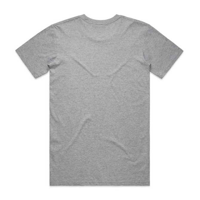 A grey Basic Tee t-shirt with short sleeves, displayed from the back view. It has a logo.