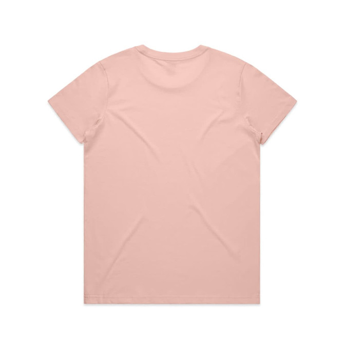 A plain pink t-shirt with a crew neck and short sleeves, featuring no visible logo or branding.