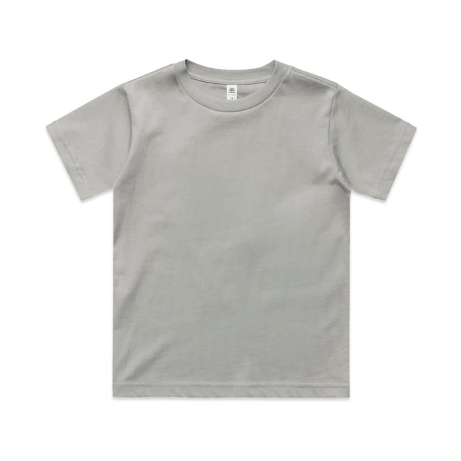 A light green classic tee featuring short sleeves and a crew neckline. The shirt has a logo on the label.