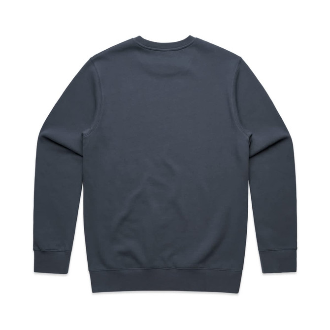 A dark grey jumper with long sleeves, featuring a classic crew neck design and no visible branding.