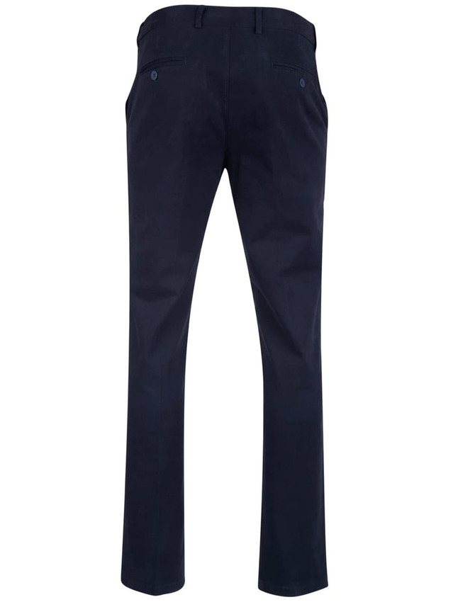 Men's Boston Chino Pants in navy, featuring a classic design with rear and side pockets, and a logo detail.