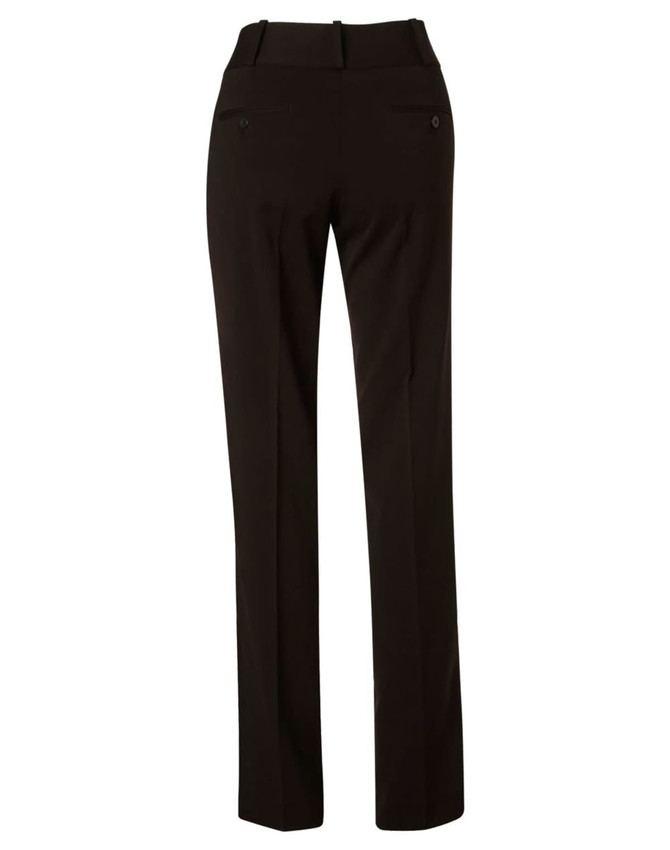 Women's low rise trousers in black, featuring a sleek design and a subtle logo at the back.