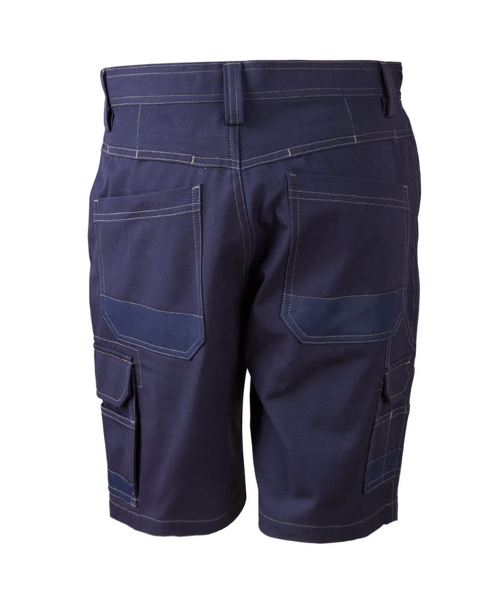 Lightweight semi-fitted Cordura work shorts in navy, featuring multiple pockets and contrasting stitching.