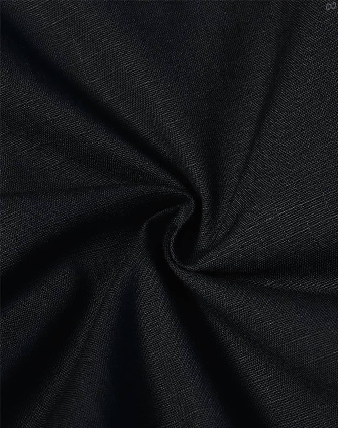 A close-up of black fabric showcasing a rip-stop texture, suitable for work shorts. The material has a soft, stretchy quality.