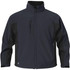 A Men's Crew Bonded Shell jacket in dark blue and black, featuring zipped pockets and a logo.