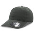 A black cap featuring a curved brim and a logo on the side, perfect for casual wear.