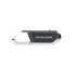 A mini carabiner flash drive in silver and black, featuring a logo on its surface.