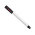 A silver stylus USB pen with a black cap and a branding logo on the top.