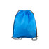 A blue polyester drawstring bag with black drawstrings, featuring a simple design and no visible logos.