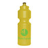 A yellow 750ml screw top drink bottle featuring a logo and green text.