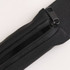 A black running belt with a zippered compartment, featuring a textured strap and a clip for secure fastening.